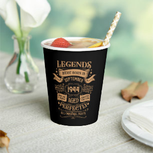 Personalised eighty vintage 80th birthday party paper cups