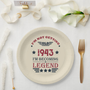 Personalised eighty vintage 80th birthday party paper plate