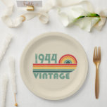 Personalised eighty vintage 80th birthday party paper plate<br><div class="desc">Add some originality to your wardrobe with this vintage sunset birthday graphic design featuring awesome typography font lettering. It's a great gift idea for men, women, husbands, wives, grandma, and grandpa who will love this unique artwork. The best funny holiday present for a happy birthday party. If you like this...</div>