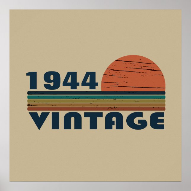 Personalised eighty vintage 80th birthday party poster (Front)