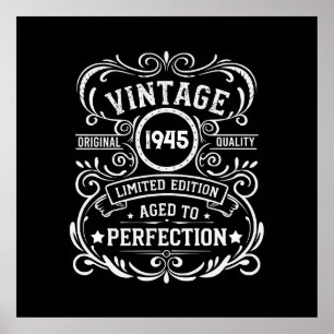 Personalised eighty vintage 80th birthday party poster