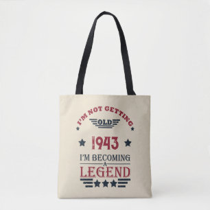 Personalised eighty vintage 80th birthday party tote bag