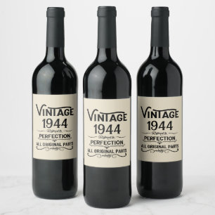 Personalised eighty vintage 80th birthday party wine label