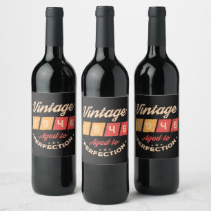 Personalised eighty vintage 80th birthday party wine label