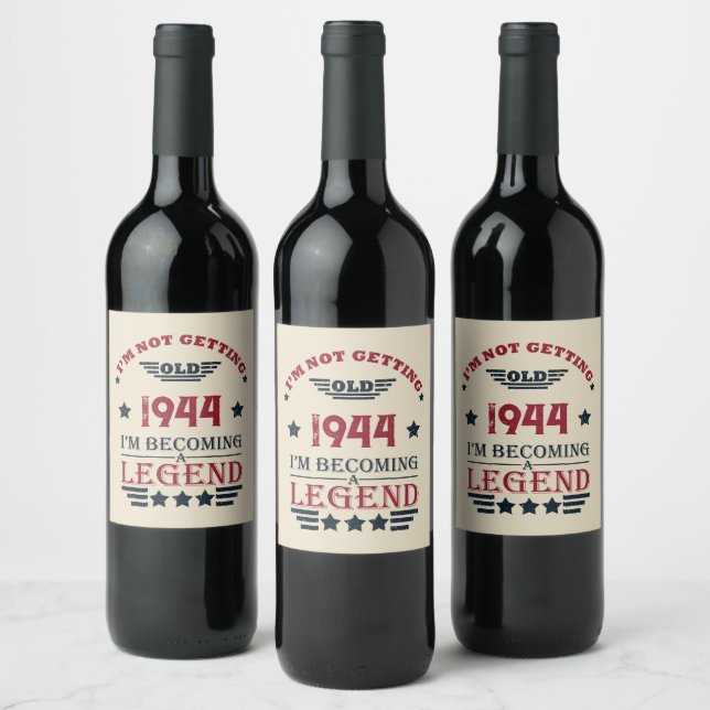 Personalised eighty vintage 80th birthday party wine label (Bottles)