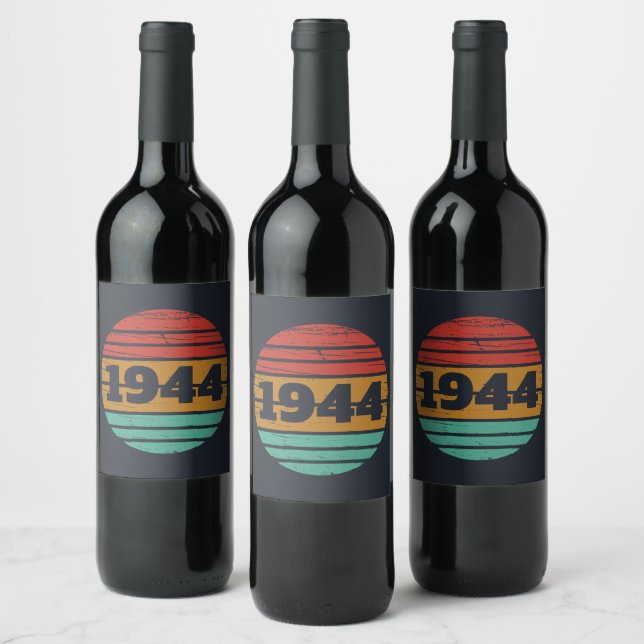 Personalised eighty vintage 80th birthday party wine label (Bottles)