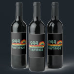 Personalised eighty vintage 80th birthday party wine label<br><div class="desc">Add some originality to your wardrobe with this vintage sunset birthday graphic design featuring awesome typography font lettering. It's a great gift idea for men, women, husbands, wives, grandma, and grandpa who will love this unique artwork. The best funny holiday present for a happy birthday party. If you like this...</div>