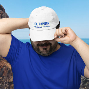 Personalised El Capitan Blue Fishing Embroidered Hat