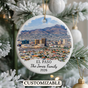 Personalised El Paso Ornament, Custom Texas Ceramic Tree Decoration