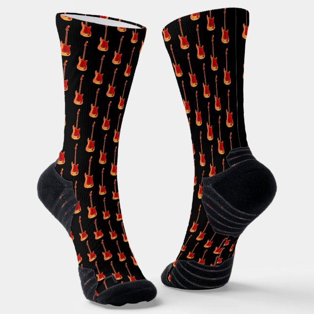 Personalised Electric Guitar monogram Socks (Angled)
