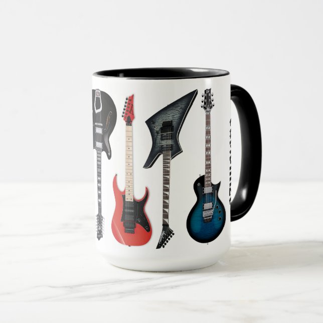 Personalised Electric Guitars White Mug (Front Right)