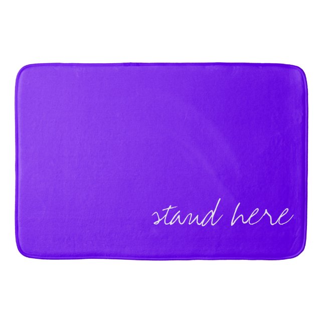 Personalised Electric Indigo Blue Bath Mat (Front)