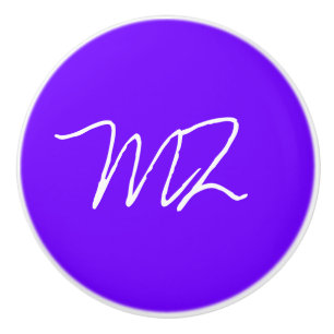 Personalised Electric Indigo Blue Ceramic Knob