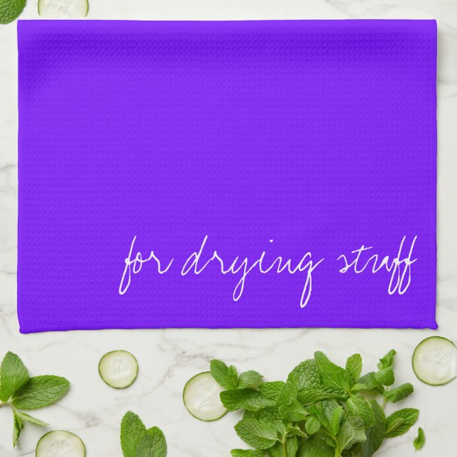 Personalised Electric Indigo Blue Tea Towel (Folded)