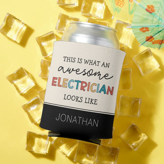 Personalised Electrician Funny Gifts Can Cooler (In Situ Summer)