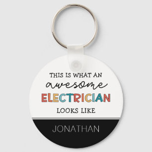 Personalised Electrician Funny Gifts Key Ring