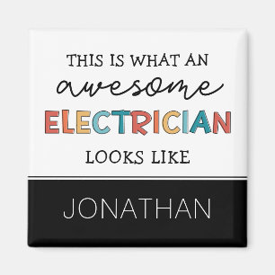 Personalised Electrician Funny Gifts Magnet