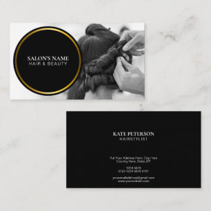 Personalised Elegance Black and White Photo Business Card
