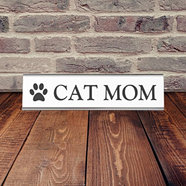 Personalised Elegance: Cat Mum Desk Name Plate (Creator Uploaded)