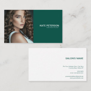 Personalised Elegance Photo   Elegant Green Business Card