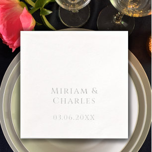 Personalised Elegant 25th Anniversary Silver Real Foil Napkins