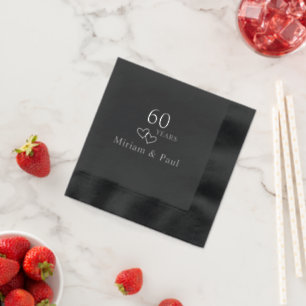 Personalised Elegant 60th Anniversary Party Foil Napkins