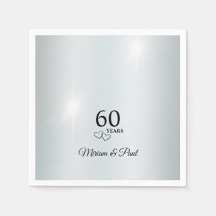 Personalised Elegant 60th Anniversary Party Napkin