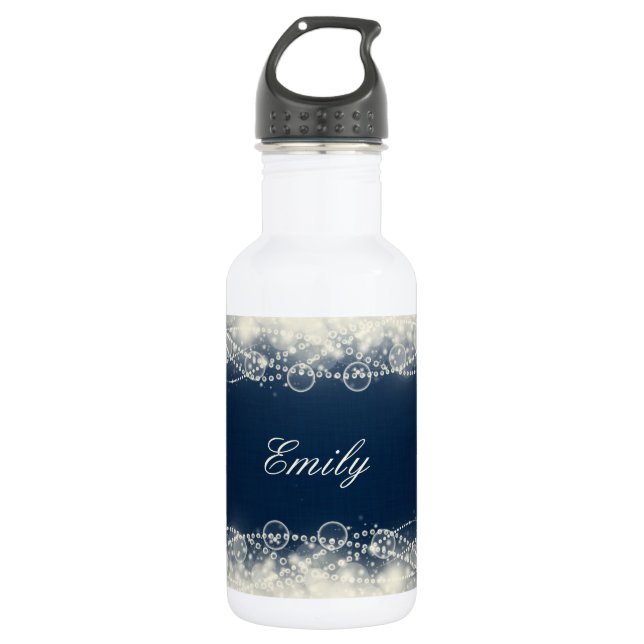 Personalised Elegant Abstract Lace and Pearls 532 Ml Water Bottle (Front)