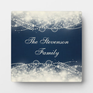 Personalised Elegant Abstract Lace and Pearls Plaque