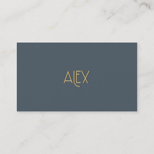 Personalised Elegant Art Deco Gold Alex Business Card (Back)