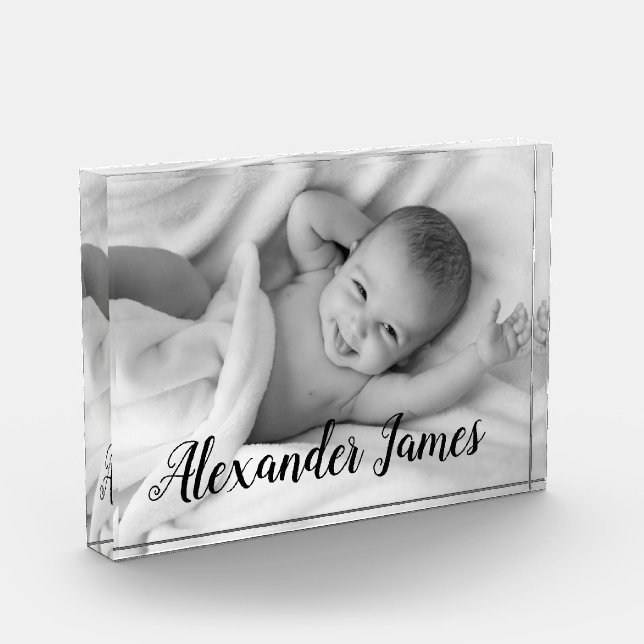 Personalised Elegant Baby Name Script Photo gift (Left)