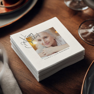 Personalised Elegant Birthday Party Photo Napkin