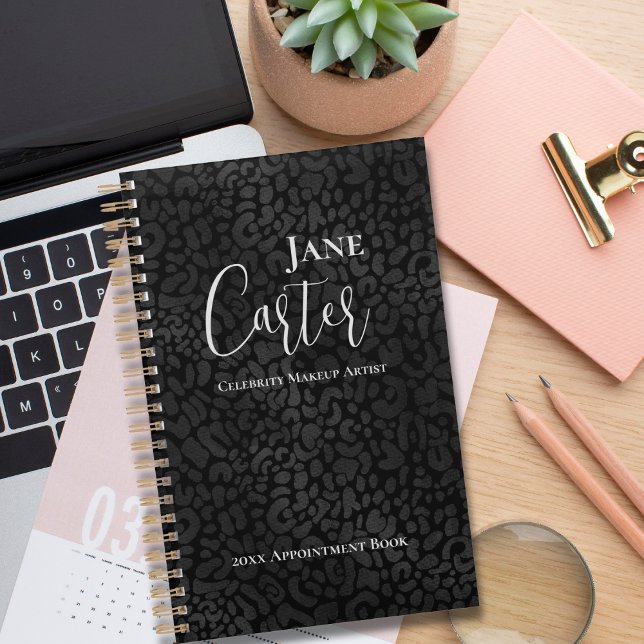 Personalised Elegant Black Leopard Makeup Artist Planner (Creator Uploaded)