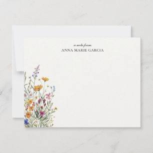 Personalised Elegant Boho Floral Note Card