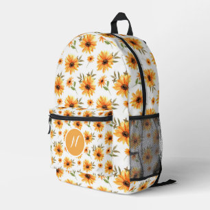 Personalised Elegant Boho Sunflower Wildflower Printed Backpack
