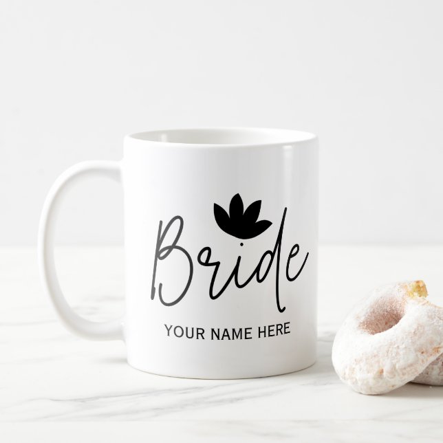 Personalised Elegant Bride Weddings  Coffee Mug (With Donut)