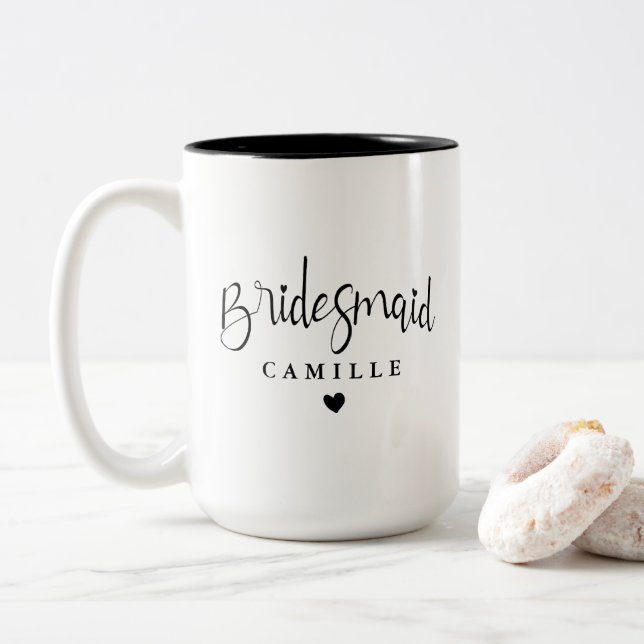 Personalised Elegant Bridesmaid Wedding Coffee Mug (With Donut)