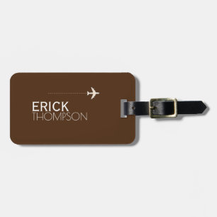 Personalised & Elegant Brown luggage tag