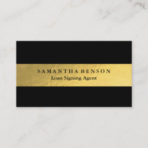 Personalised Elegant Brushed Gold Black QR Code Business Card
