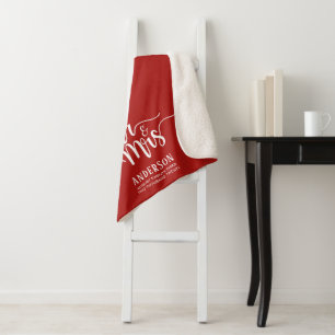 Personalised Elegant Calligraphy Mr. & Mrs. Sherpa Blanket