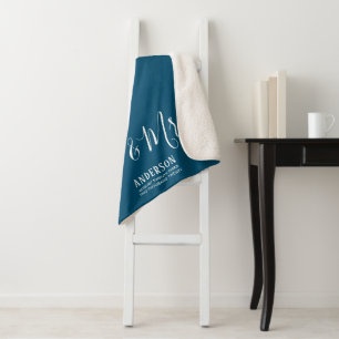 Personalised Elegant Calligraphy Mr. & Mrs. Sherpa Blanket