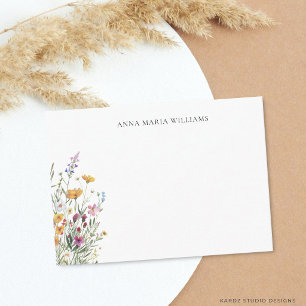 Personalised Elegant Chic Floral Note Card