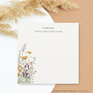 Personalised Elegant Chic Wildflower Note Card