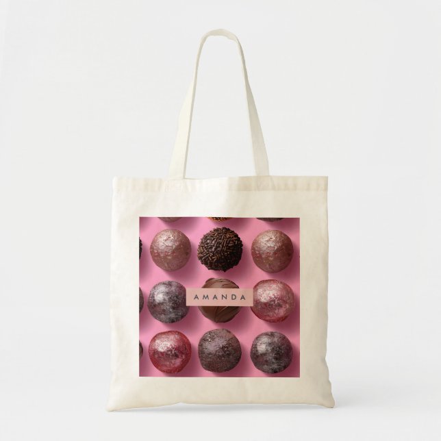 Personalised Elegant Chocolate Truffle  Tote Bag (Front)