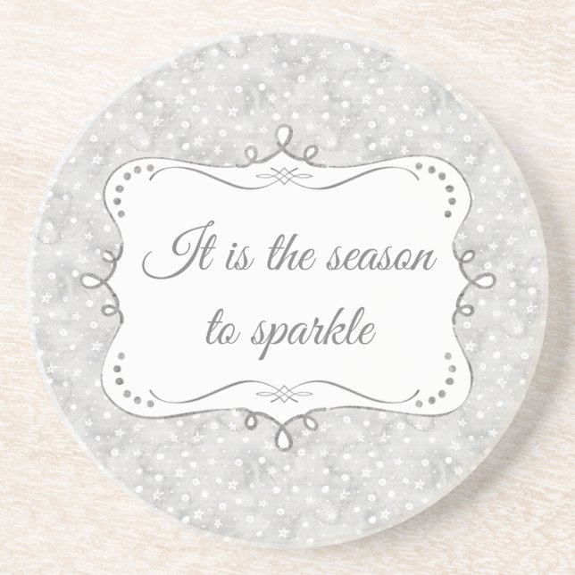 Personalised Elegant Christmas Pattern Coaster (Front)