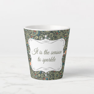 Personalised Elegant Christmas Pattern Latte Mug