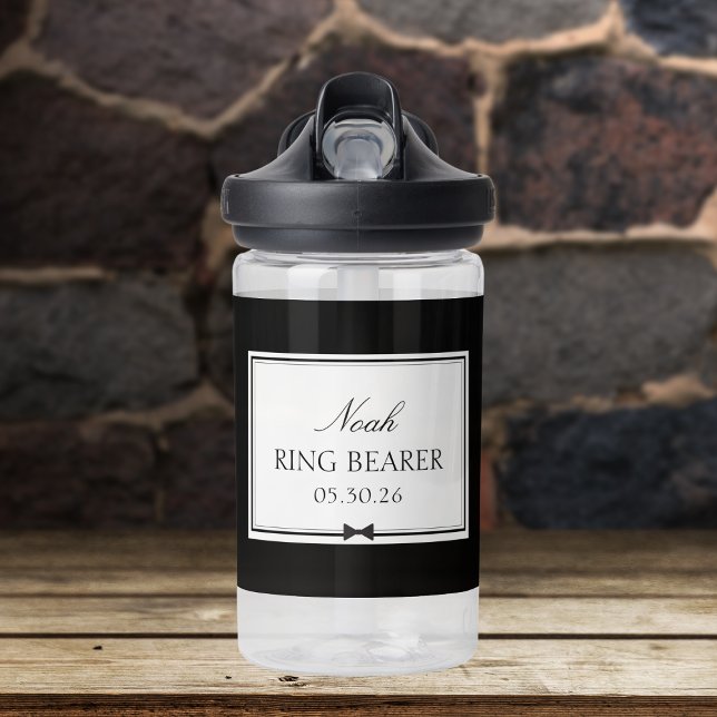 Personalised Elegant Classic Bowtie Ring Bearer Water Bottle (Creator Uploaded)