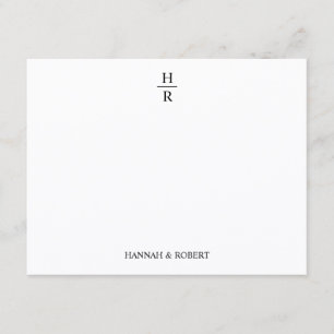 Personalised Elegant Classic Two Letter Monogram Card