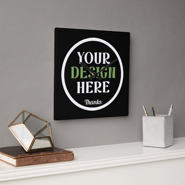 Personalised, Elegant, Classic, Wedding Gifts Square Wall Clock (Office)