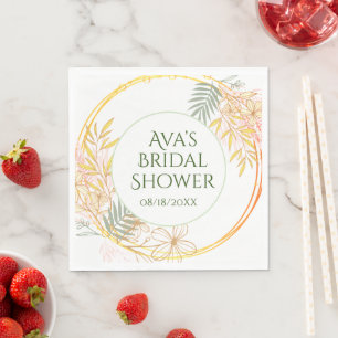Personalised elegant cocktail party napkins shower